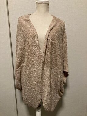 Nina Leonard Open-Front Cardigan - Taupe